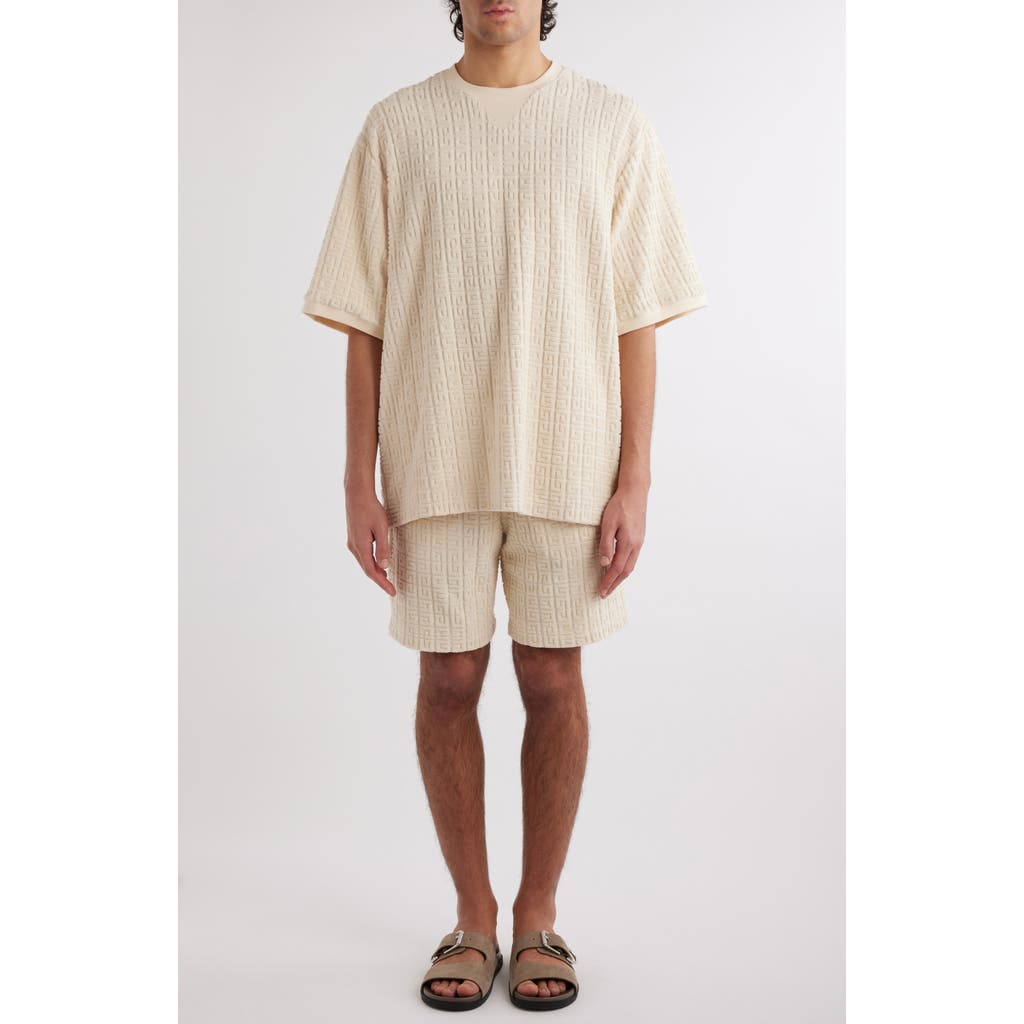 Givenchy Oversize 4g Jacquard Terry Cloth T-shirt In Ivory