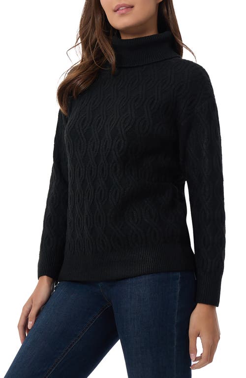 Shop Jones New York Cable Stitch Turtleneck Sweater In Jones Black