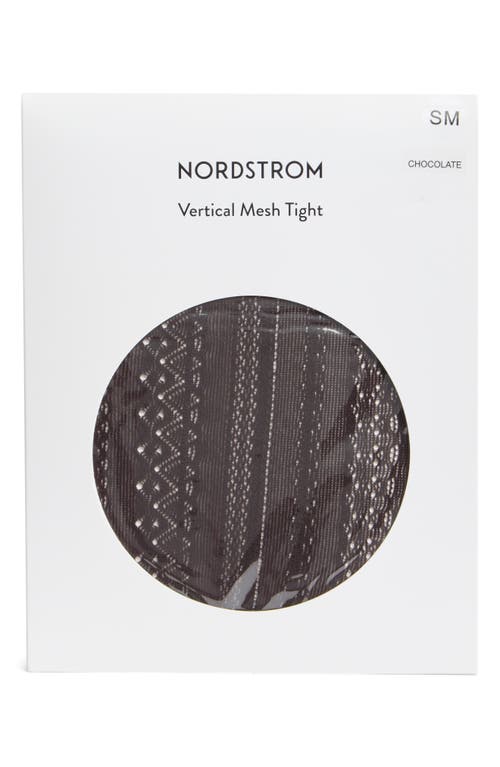 Shop Nordstrom Vertical Pattern Mesh Tights In Chocolate