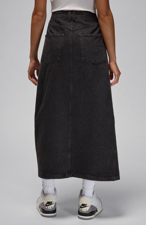 Shop Jordan Air  Denim Maxi Skirt In Black