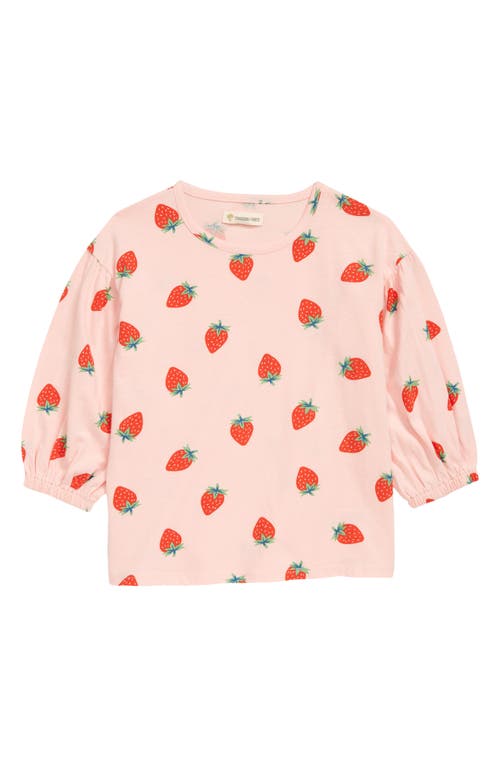 Tucker + Tate Kids' Puff Sleeve Cotton T-Shirt in Pink English Fun Strawberries
