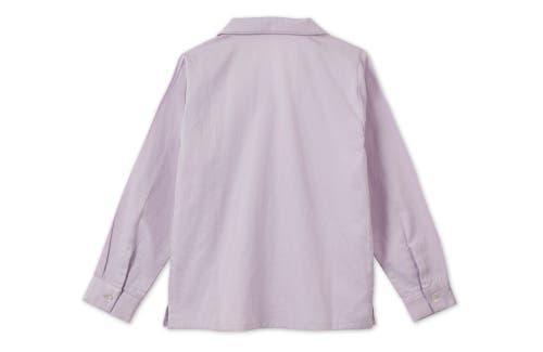 Vild House Of Little Ls Organic Cotton Woven Collared Shirt In Lavender