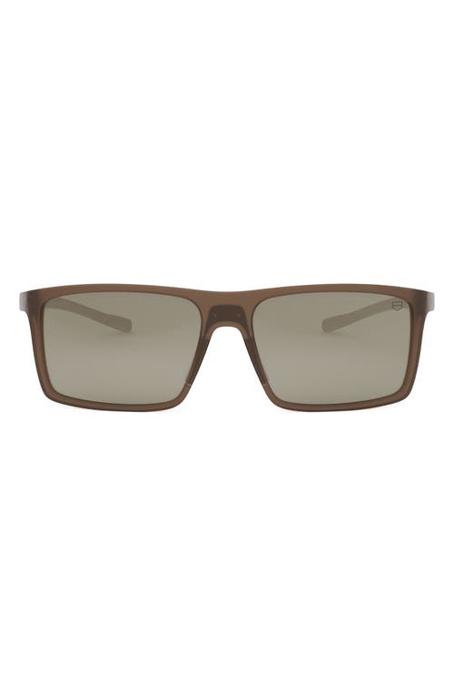 Shop Tag Heuer Bolide 57mm Rectangular Sunglasses In Matte Dark Brown/brown