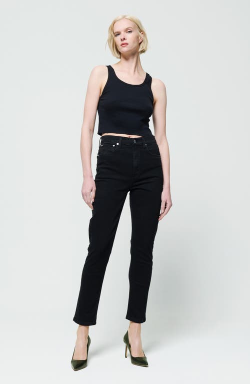 Shop Etica Ética Marcella High Waist Slim Jeans In Onyx