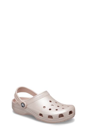 Crocs Kids' Classic Shimmer Slingback Clog In Pink Clay