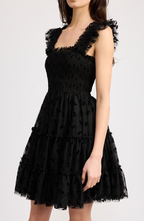 Shop En Saison Casey Ruffle Tiered Minidress In Black