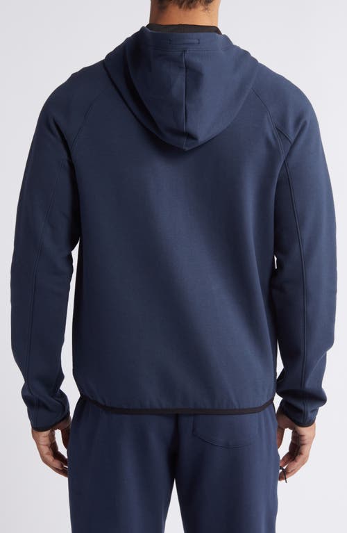 Shop Zella Powertek Full Zip Hoodie In Navy Eclipse