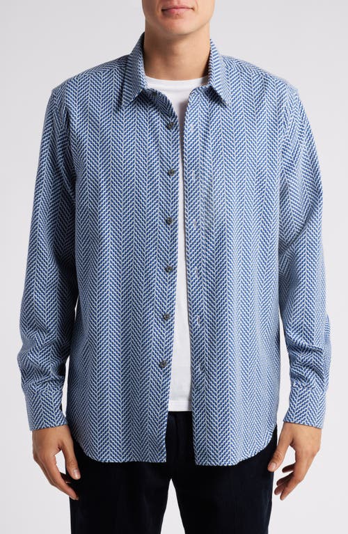 Shop Peregrine Club Button-up Shirt In Wave