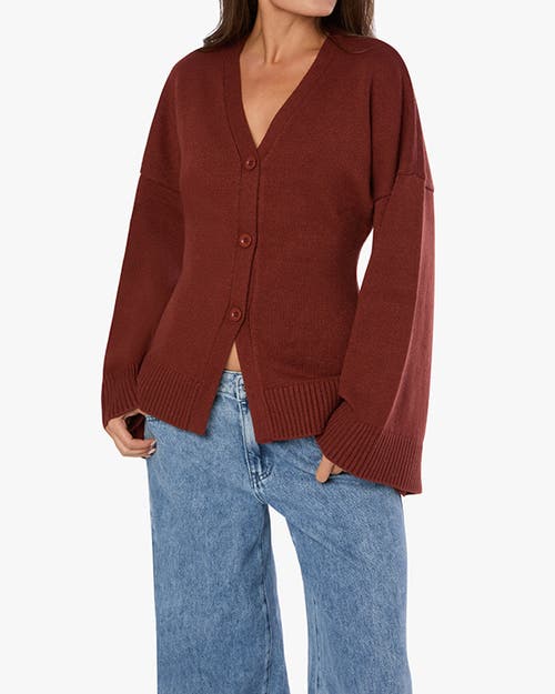 Weworewhat Cinched Waist Cardigan In Chestnut