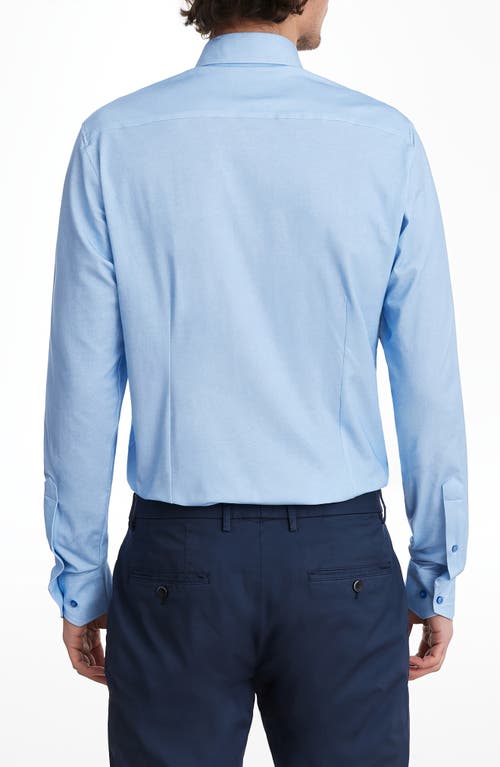 Shop Emanuel Berg Modern Fit 4flex Knit Dress Shirt In Bright Blue