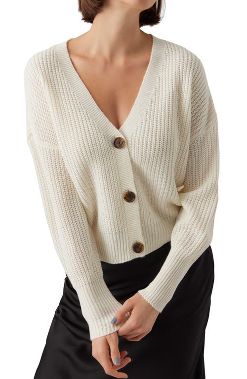 VERO MODA Lea V-Neck Cardigan in Cloud Dancer