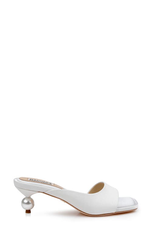 Shop Badgley Mischka Collection Baila Slide Sandal In White Crepe