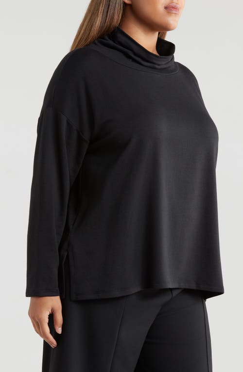 Shop Eileen Fisher Mock Neck Top In Black