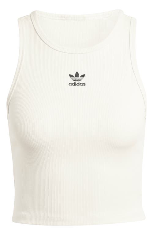 Shop Adidas Originals Adidas Essentials Lifestyle Rib Crop Tank Top In Wonder White