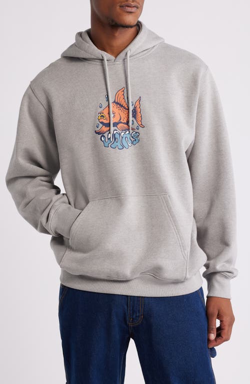 Shop Vans Fish Loose Fleece Pullover Hoodie In Cement Heather