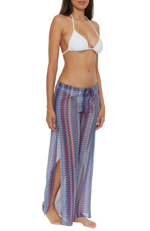 Shop Becca Waterway Knit Cover-up Pants In Blue Multi