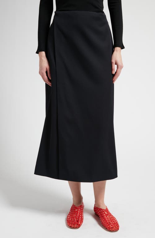 The Row Kavi Wool Midi Wrap Skirt Navy at Nordstrom,