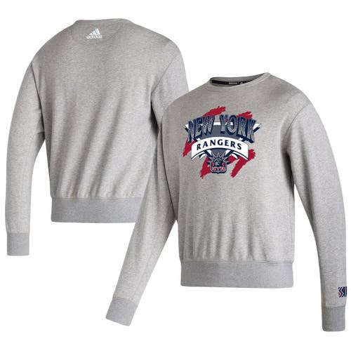 Men's adidas Gray New York Rangers Reverse Retro 2.0 Vintage Pullover Sweatshirt