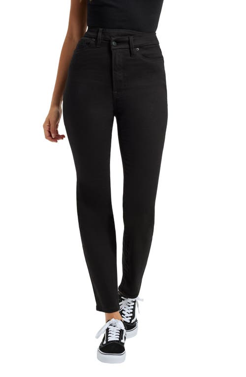 Good American Good Classic Crossover High Waist Jeans in Black001