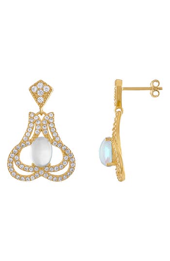 Fzn Opal Stud Earrings In Gold