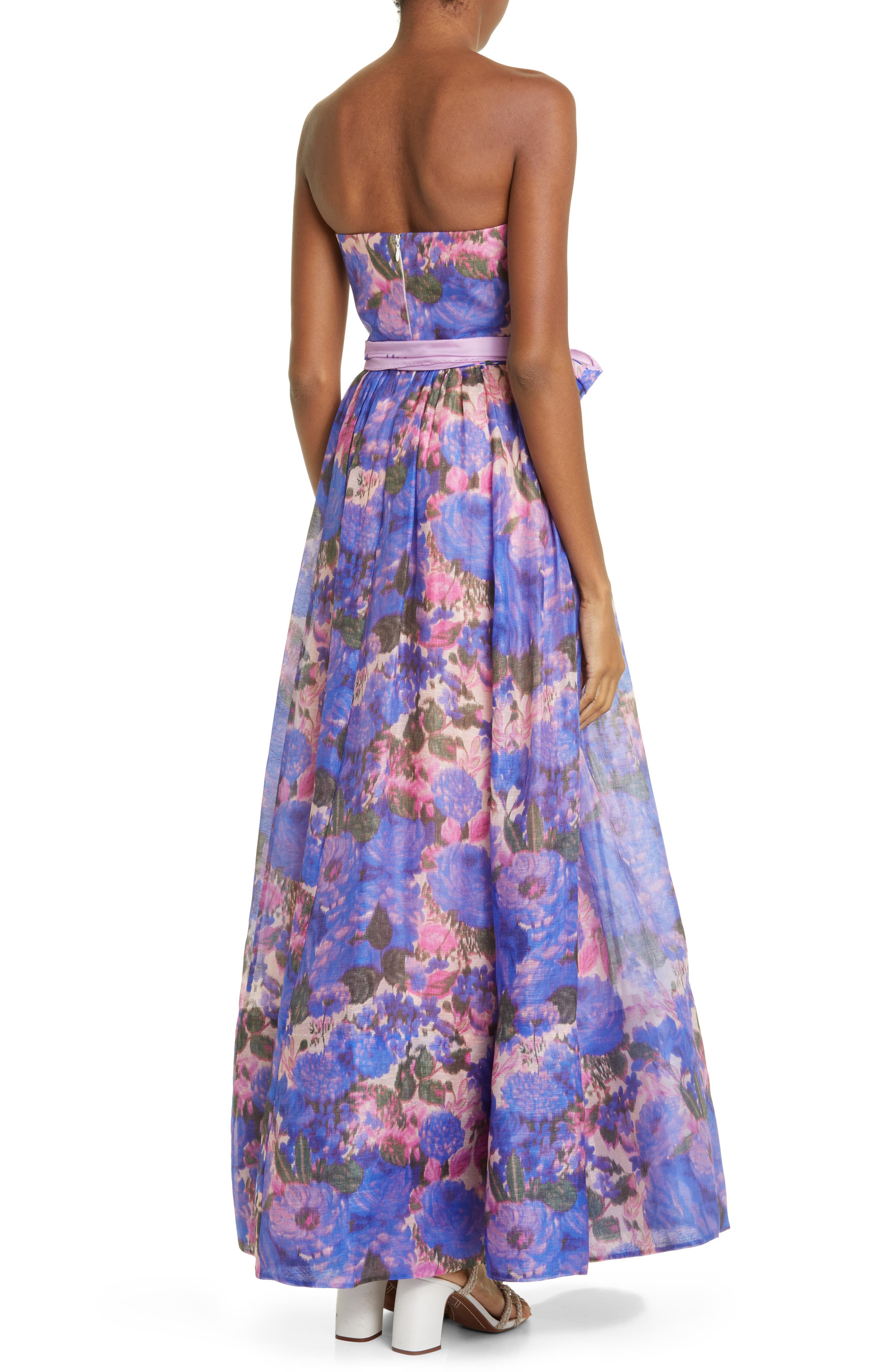Zimmermann High Tide Strapless Linen & Silk Linen Gown Nordstrom