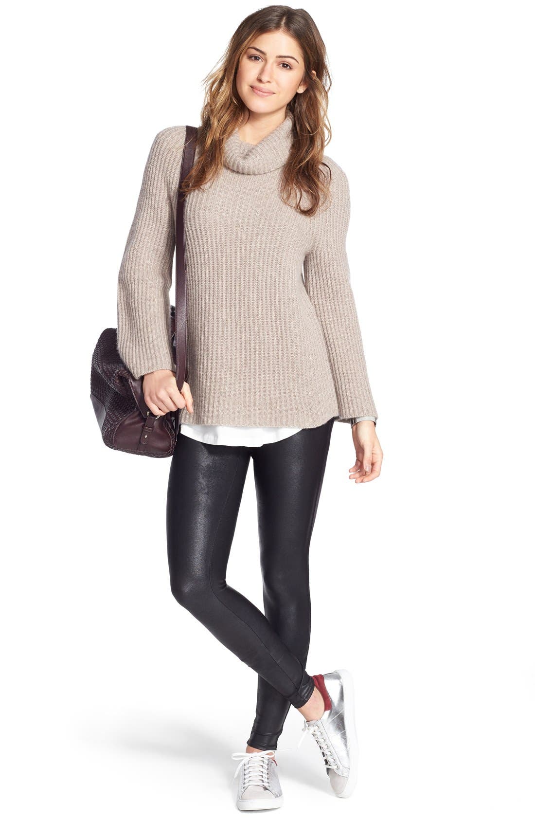 Faux Leather Leggings, Alternate, color, BLACK
