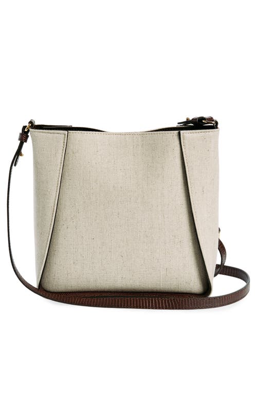 Shop Stella Mccartney Logo Canvas Crossbody Bag In 3226 - Birch