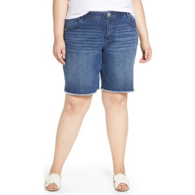 Plus Size Wit & wisdom Ab-Solution Retro Denim Bermuda Shorts, Blue