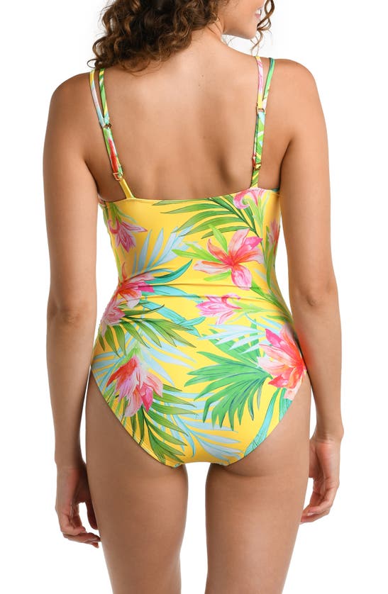 Shop La Blanca Calypso One-piece Swimsuit In Yellolw Multi