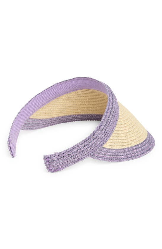 Shop Capelli New York Kids' Woven Visor In Lilac