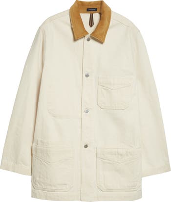 Drake s Corduroy Collar Heavy Cotton Twill Chore Coat Nordstrom