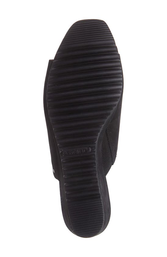 David Tate Song Wedge Sandal In Black Nubuck Leather