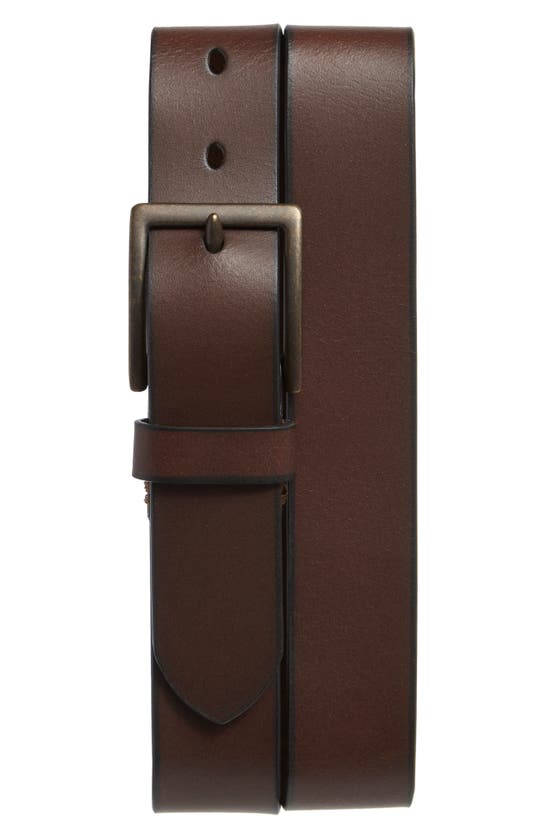 Shop Johnston & Murphy Rivet Leather Belt In Brown