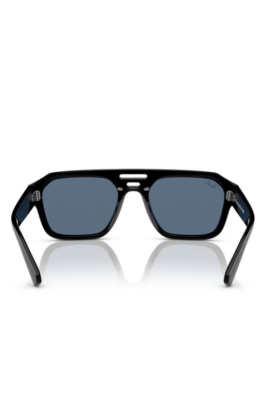 Ray Ban Corrigan Irregular 54mm Rectangular Sunglasses In Black Blue