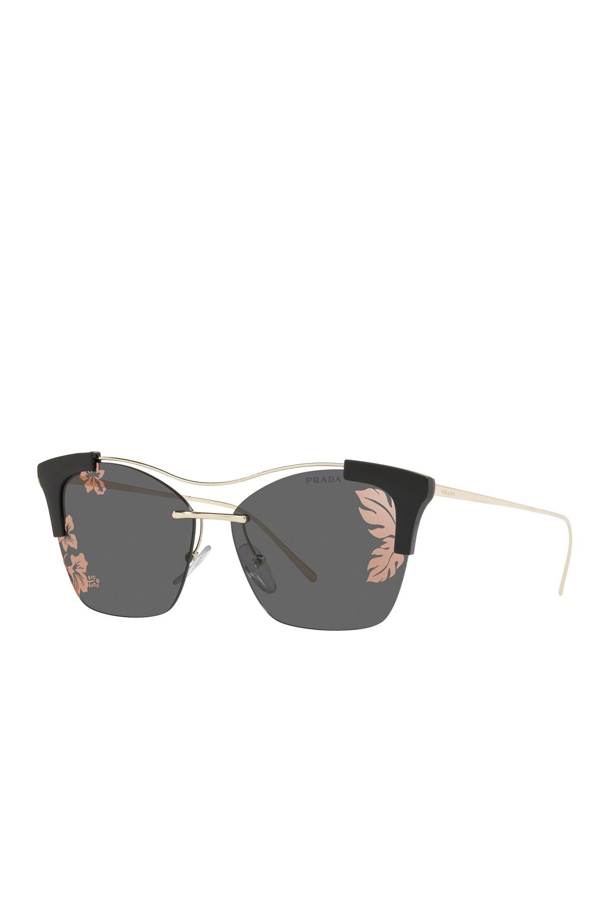 prada hibiscus 63mm oval sunglasses