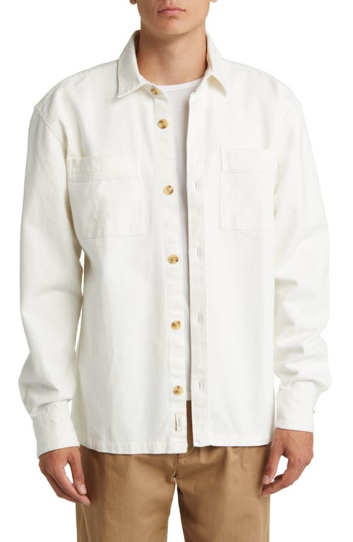 FORET Mellow Button-Up Organic Cotton Shirt Jacket in White