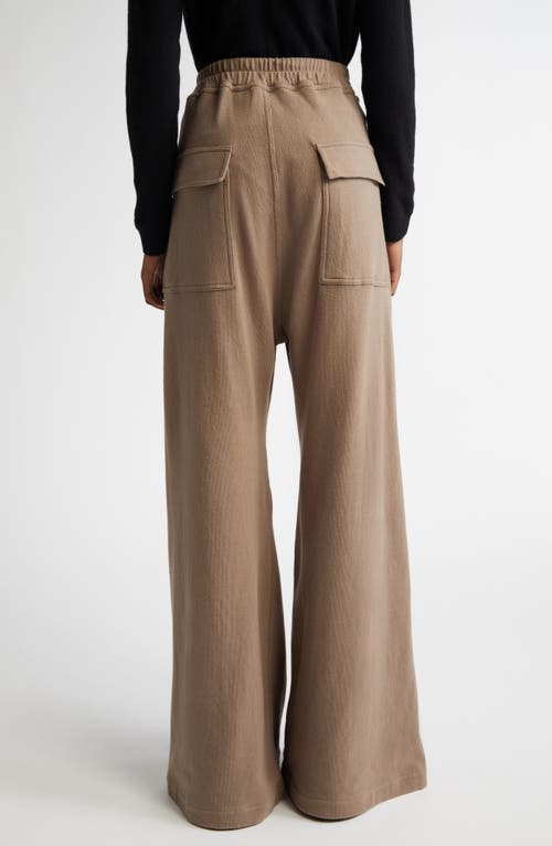 Moncler Belas Wide Leg Cotton Sweatpants In Taupe