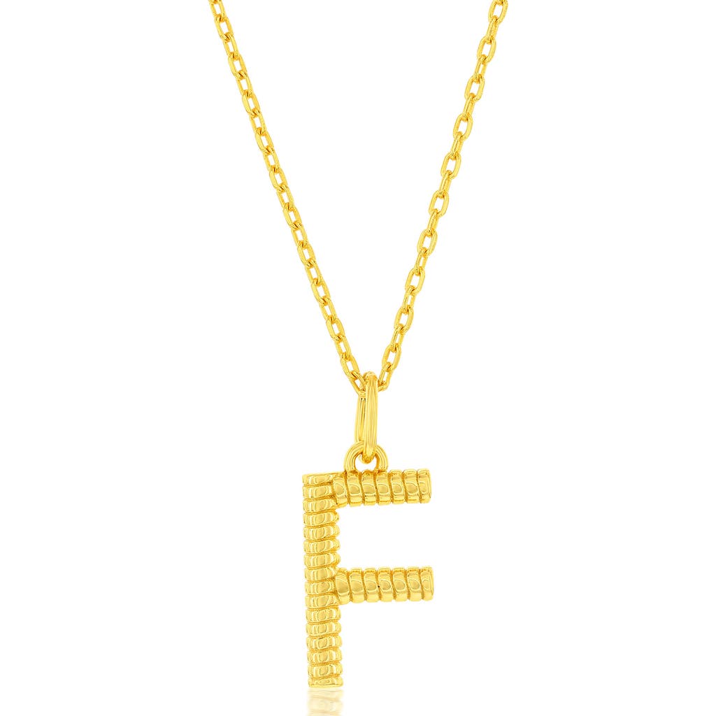 Simona Croissant Initial Pendant Necklace In Gold- F