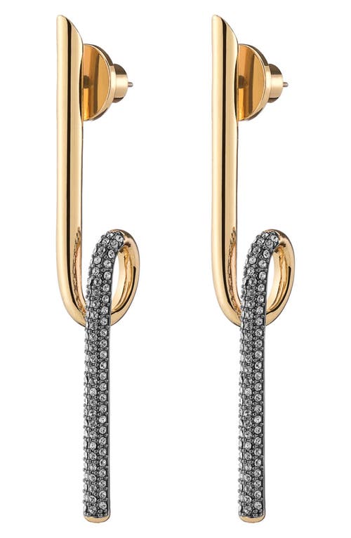 DEMARSON Onika Pavé Crystal Drop Earrings in Gold/Pave Crystal