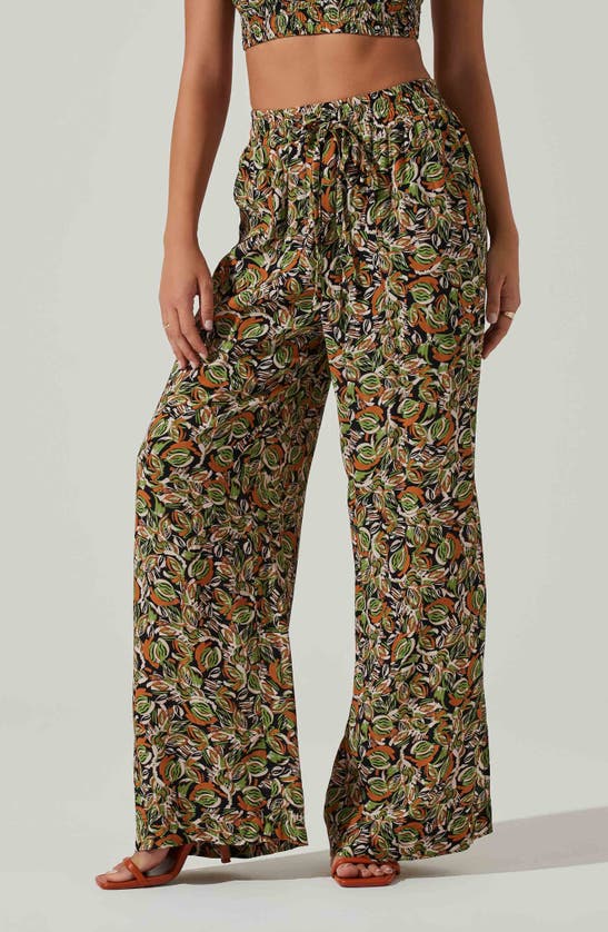 Shop Astr Femi Pants In Black Green Multi