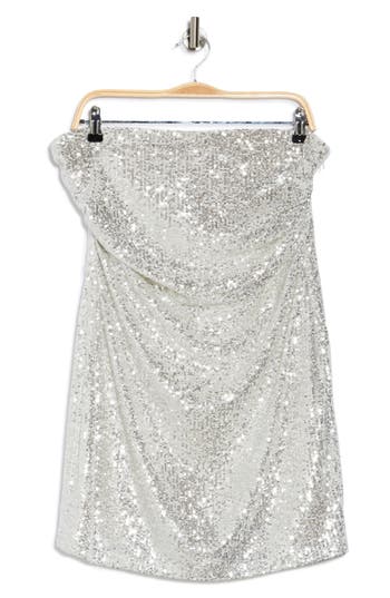 Abound Strapless Sequin Minidress In Silver Sequins