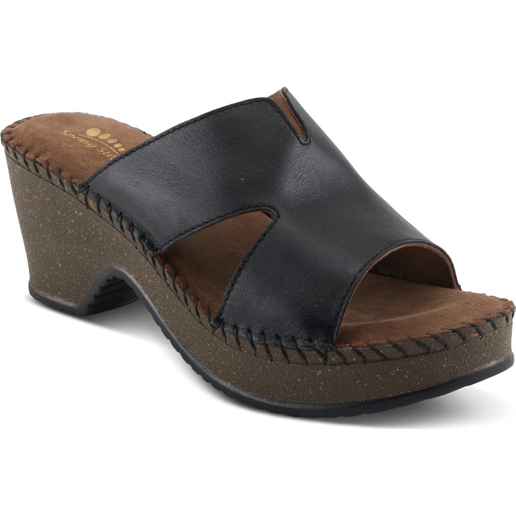 Spring Step Deltana Platform Slide Sandal In Black