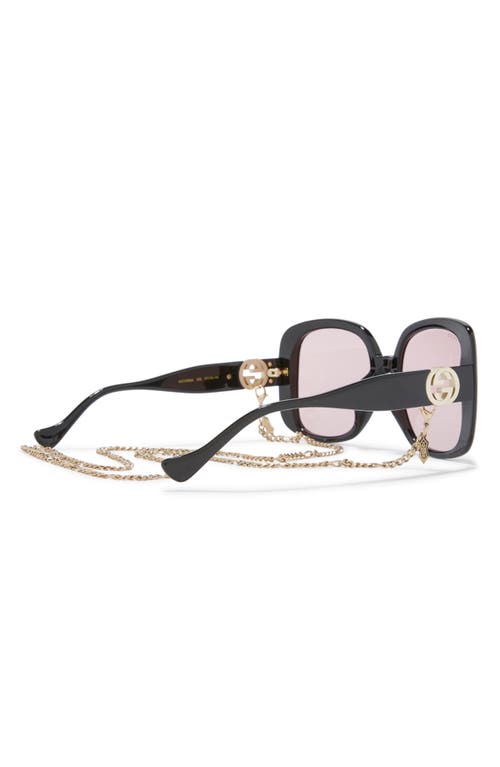Gucci Best 57mm Square Sunglasses In Black Black Pink