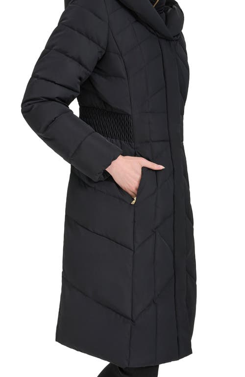 Cole Haan Signature Taffeta Puffer Coat With Quilted Zip Bib In Black