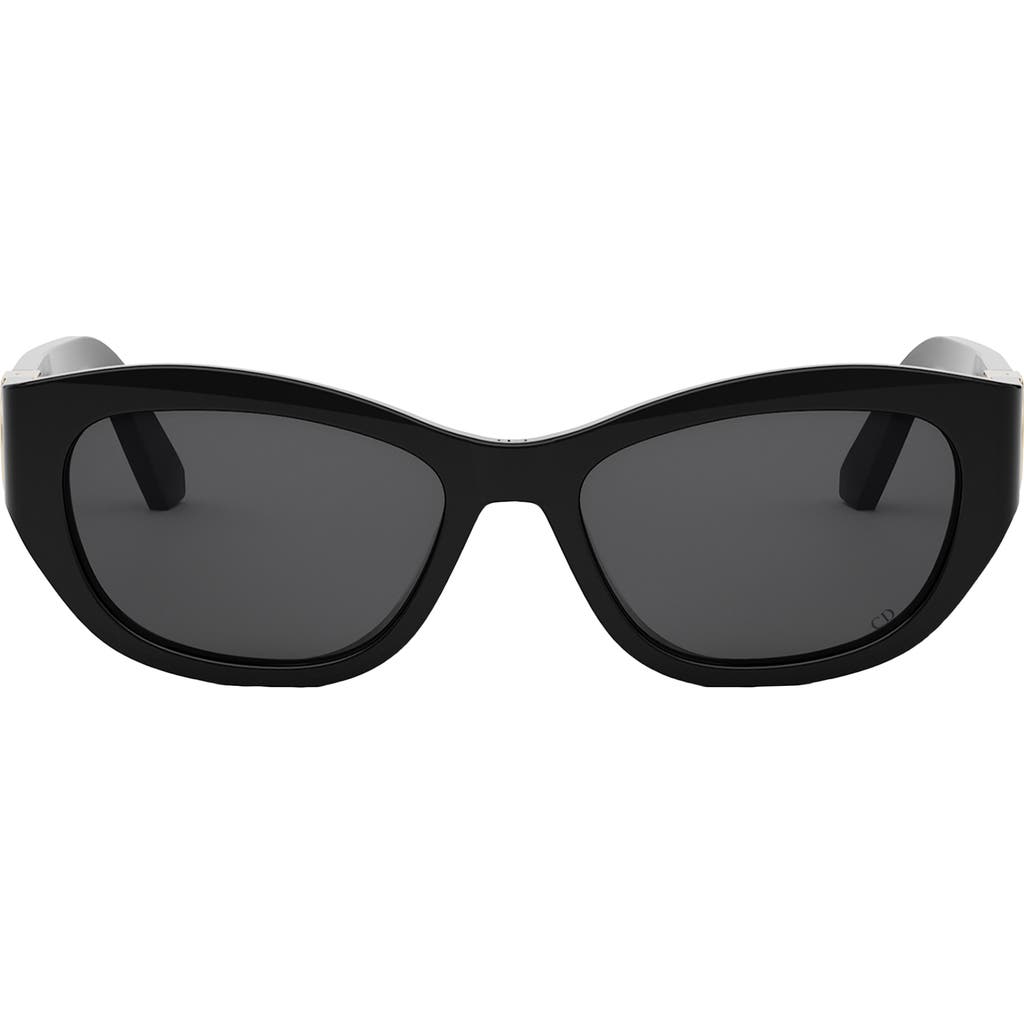 Dior Women's 30montaigne B5u Oval Sunglasses In Shiny Black/smoke
