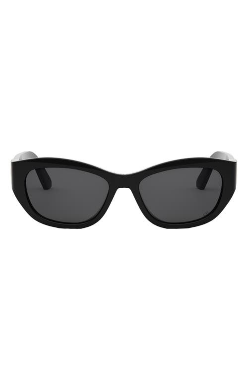 Dior Women's 30montaigne B5u Oval Sunglasses In Shiny Black/smoke