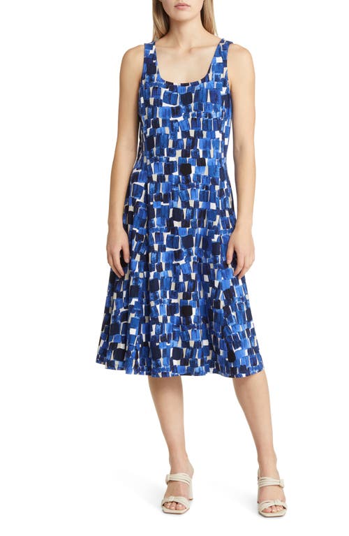 NIC+ZOE Artist Blocks Sleeveless Dress in Blue Multi