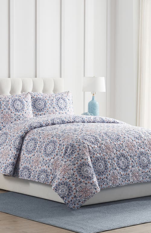 Vcny Home Sea Medallion 3-piece Quilt Set In Blue/multi