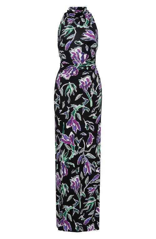 Shop Diane Von Furstenberg Libby Floral Maxi Dress In Tulip Fields Violet Lg