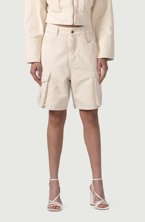 Shop Honor The Gift Cotton Twill Cargo Shorts In Bone